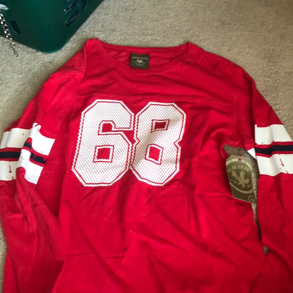 Boys NWT Red long sleeve Buzz Cuts shirt size L